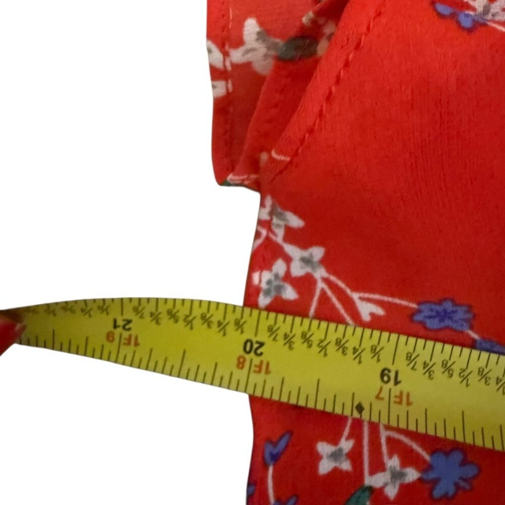 Caren forbes red floral romantic ruffle L Tank top - Picture 11 of 12